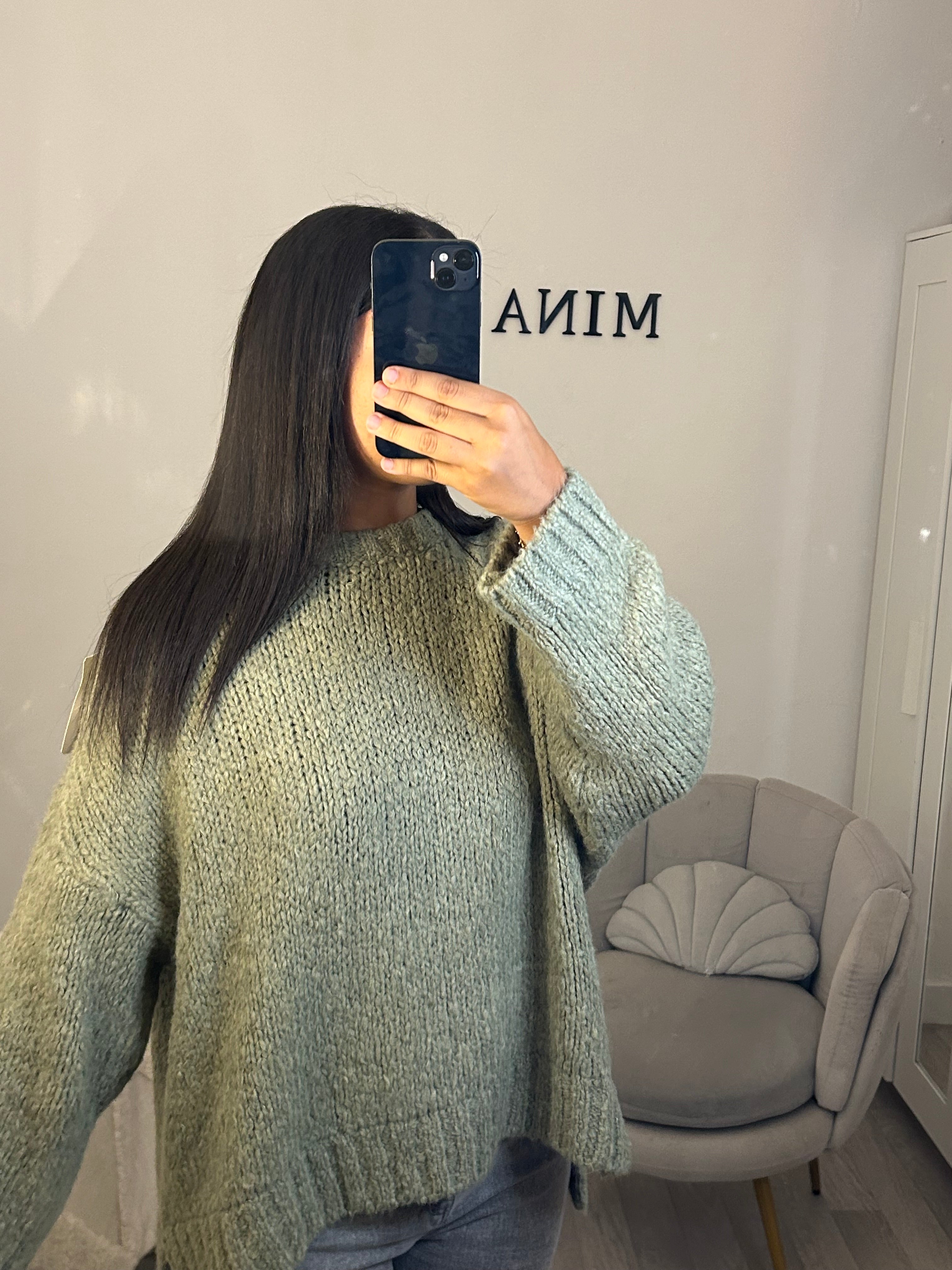 Pull en laine vert