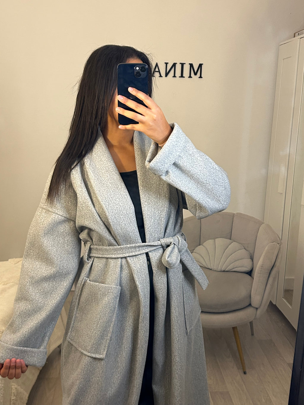 Manteau long gris