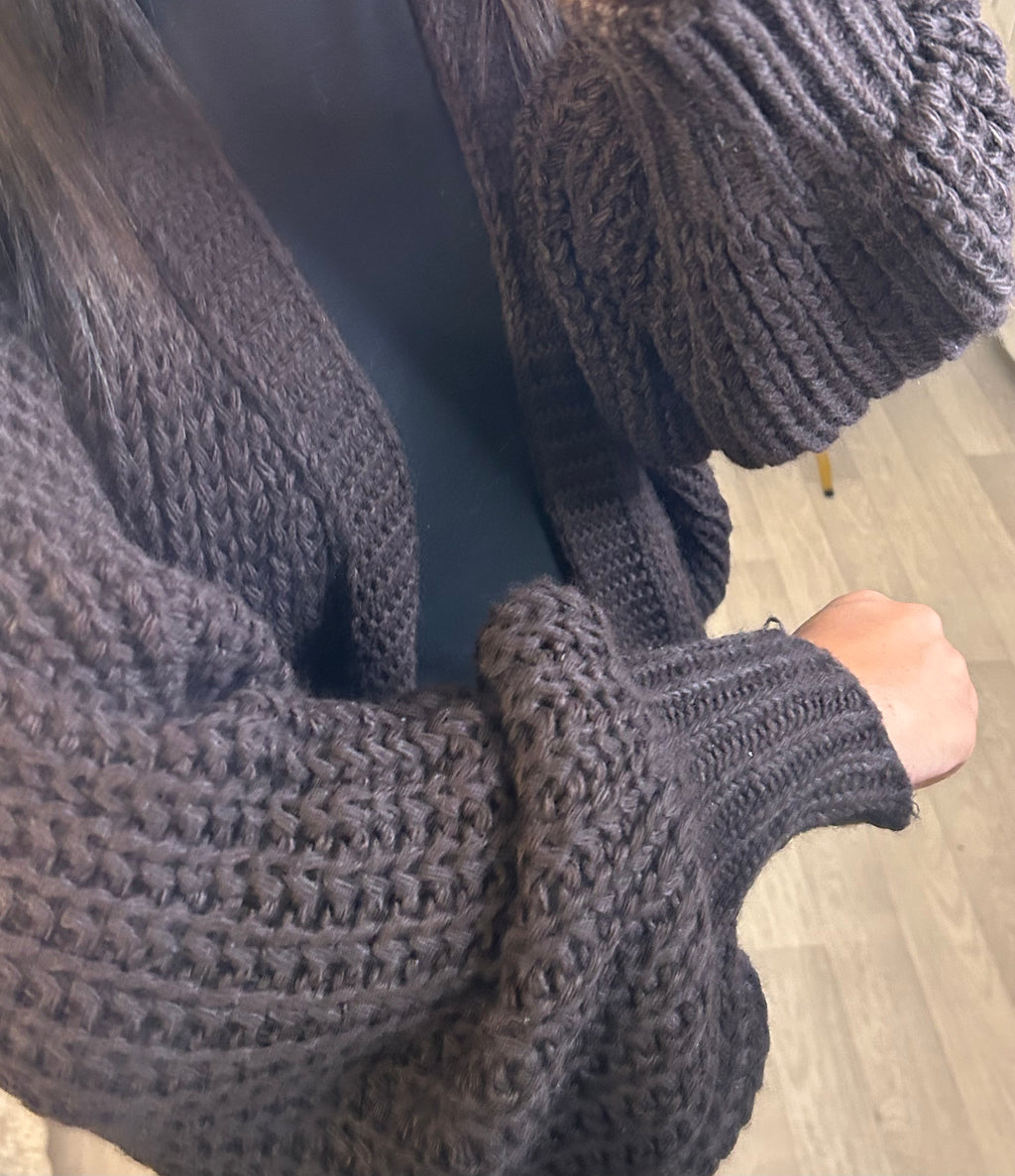 Cardigan en laine marron