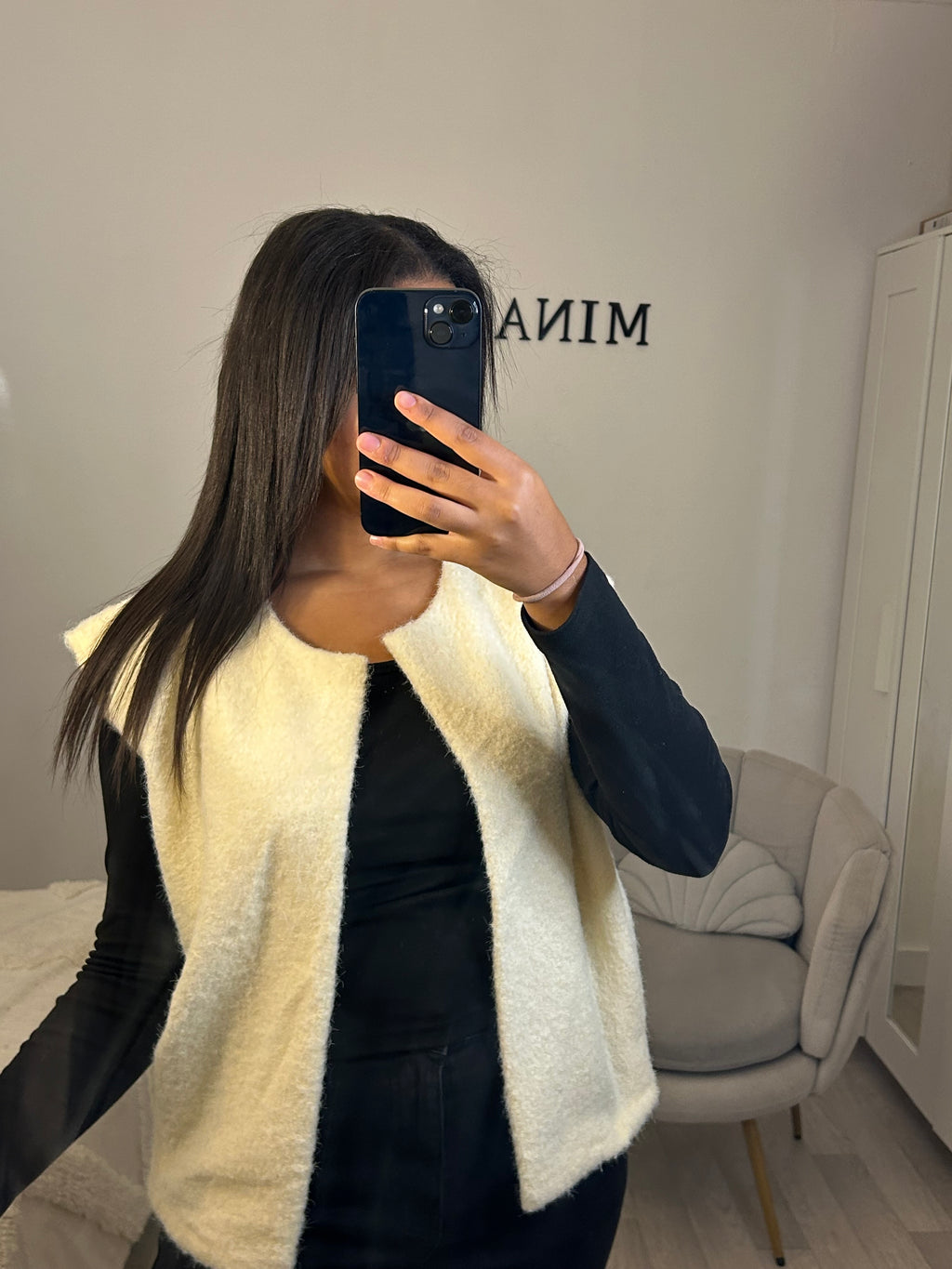 Veste sans manche beige