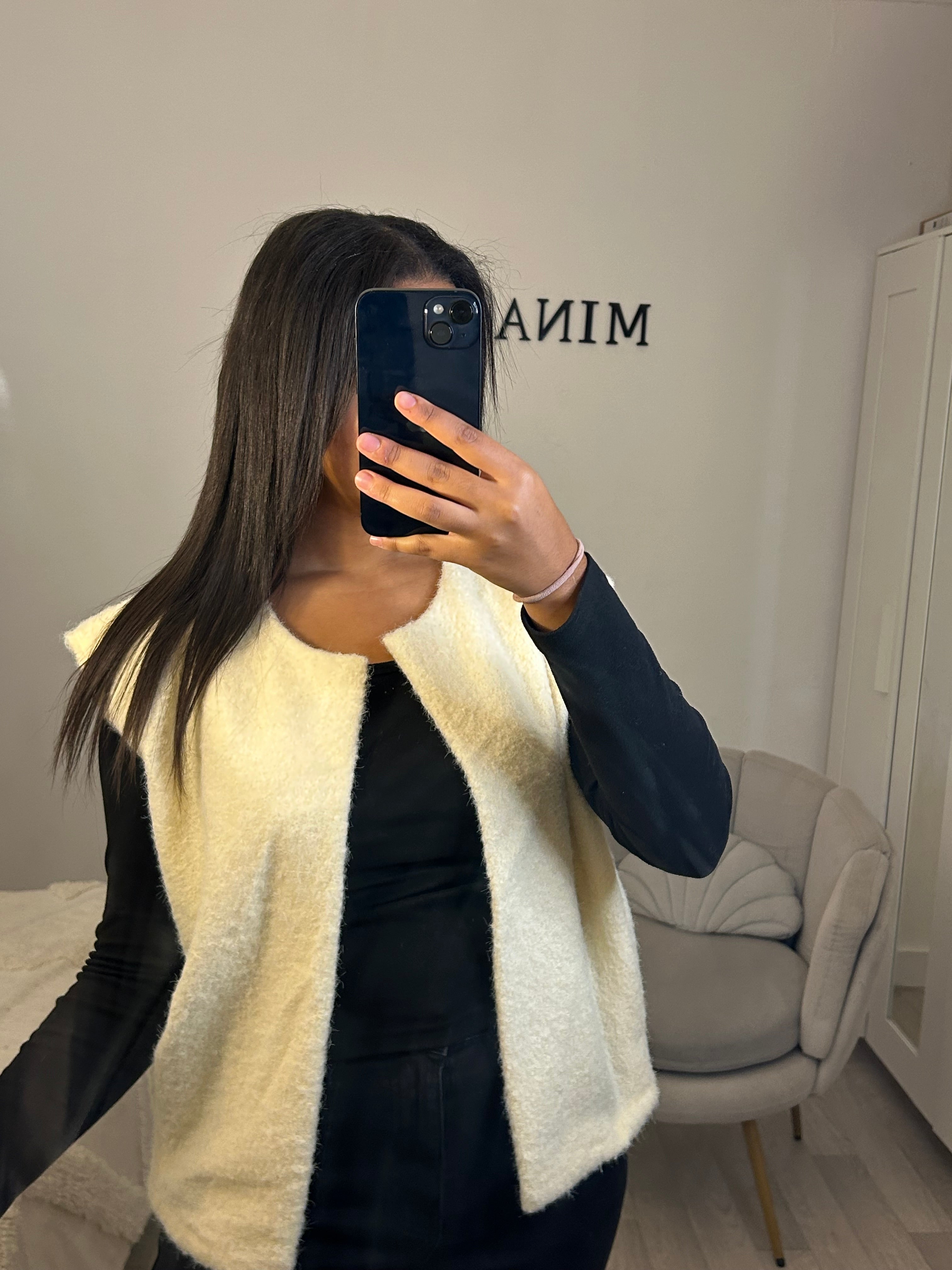 Veste sans manche beige