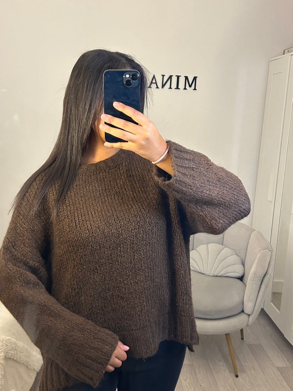 Pull en laine marron