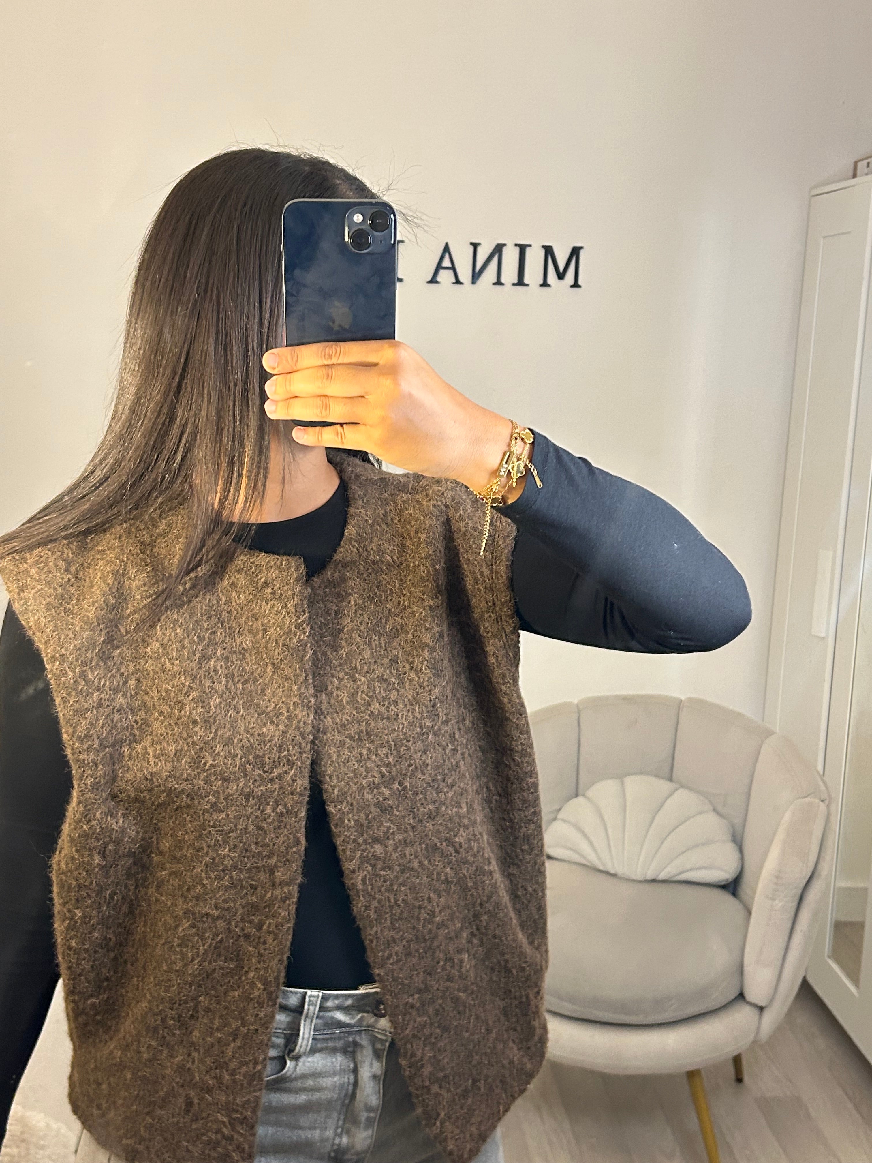 Veste sans manche marron