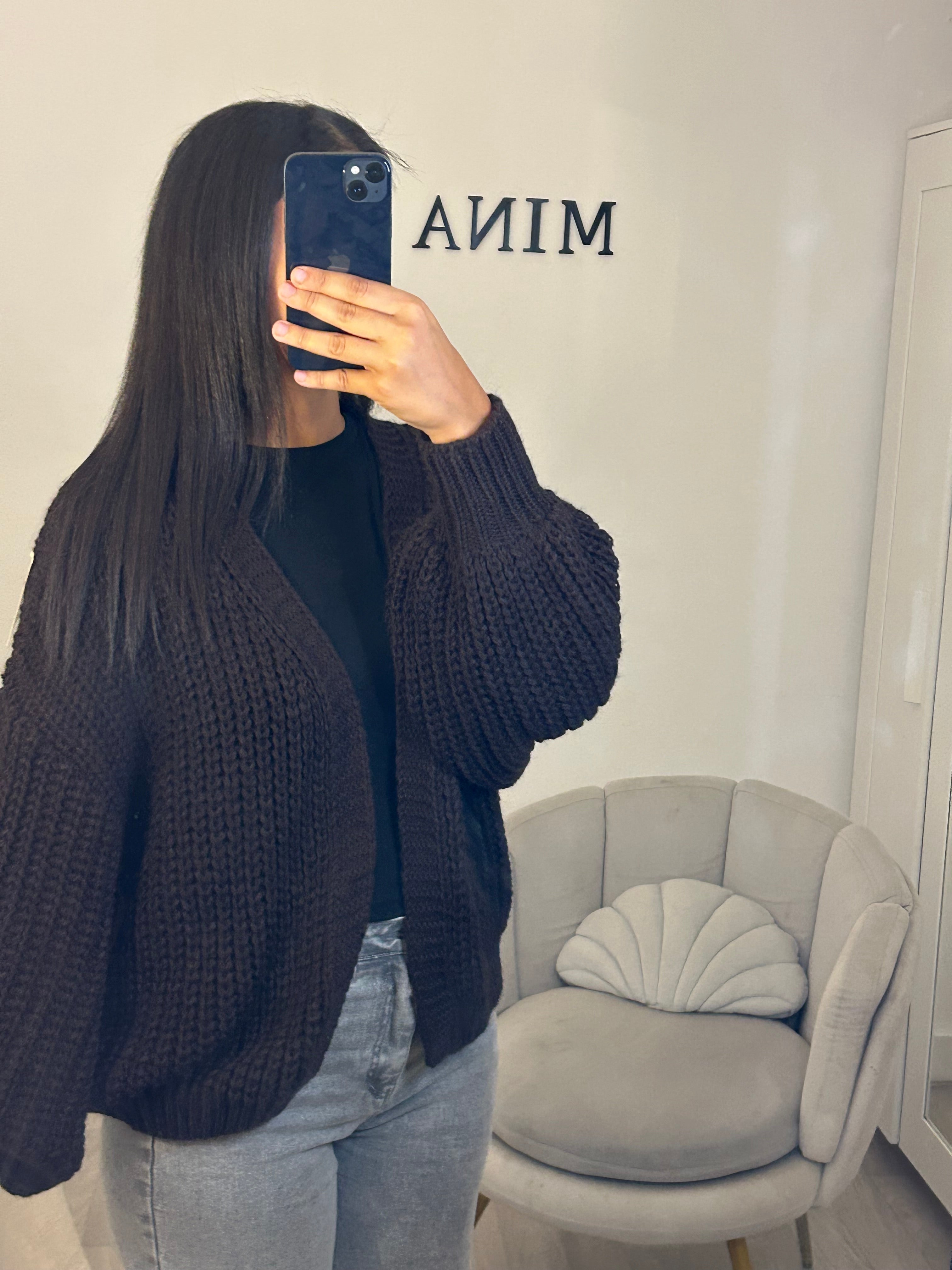 Cardigan en laine marron