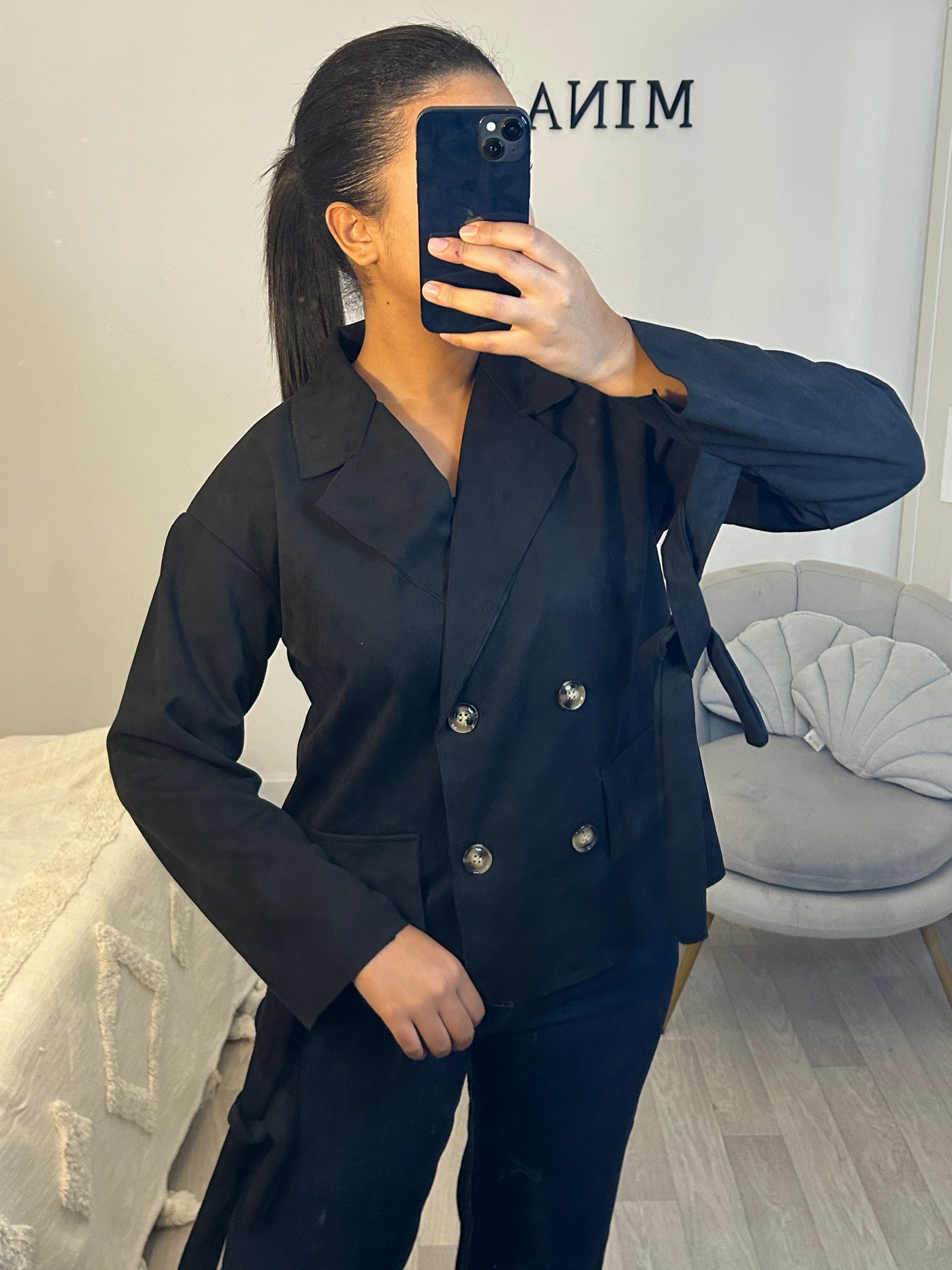 Veste en daim noir