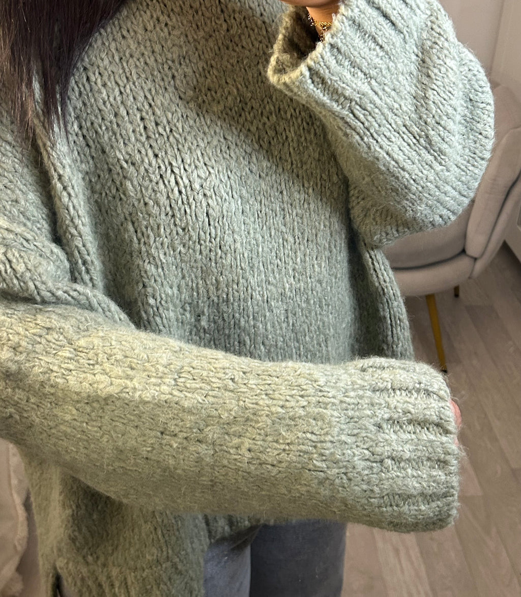 Pull en laine vert