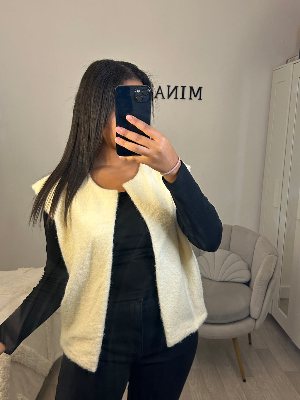 Veste sans manche beige