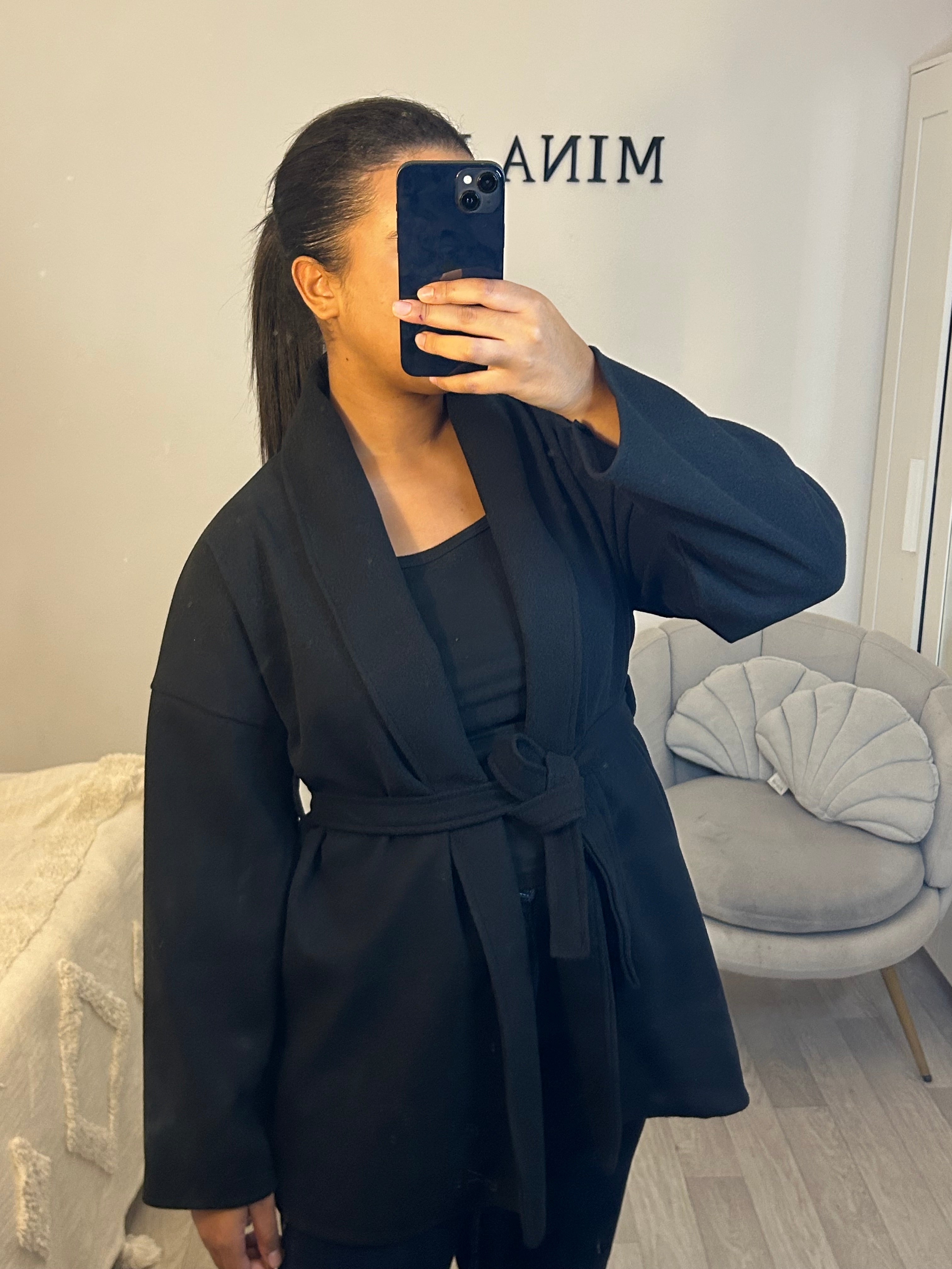 Manteau mi-long noir