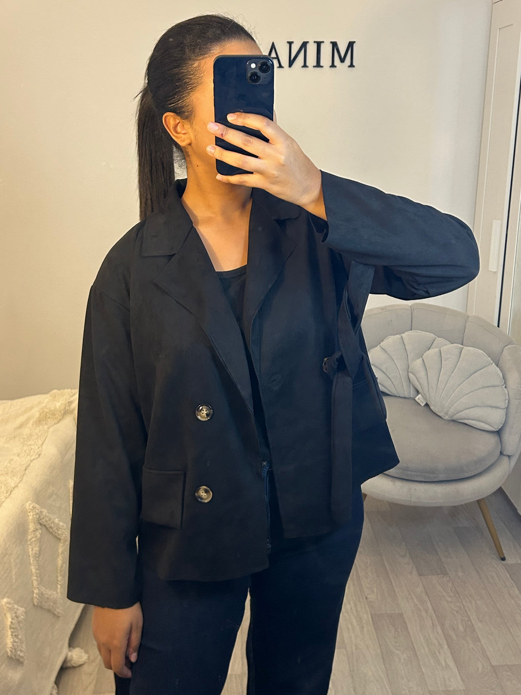 Veste en daim noir
