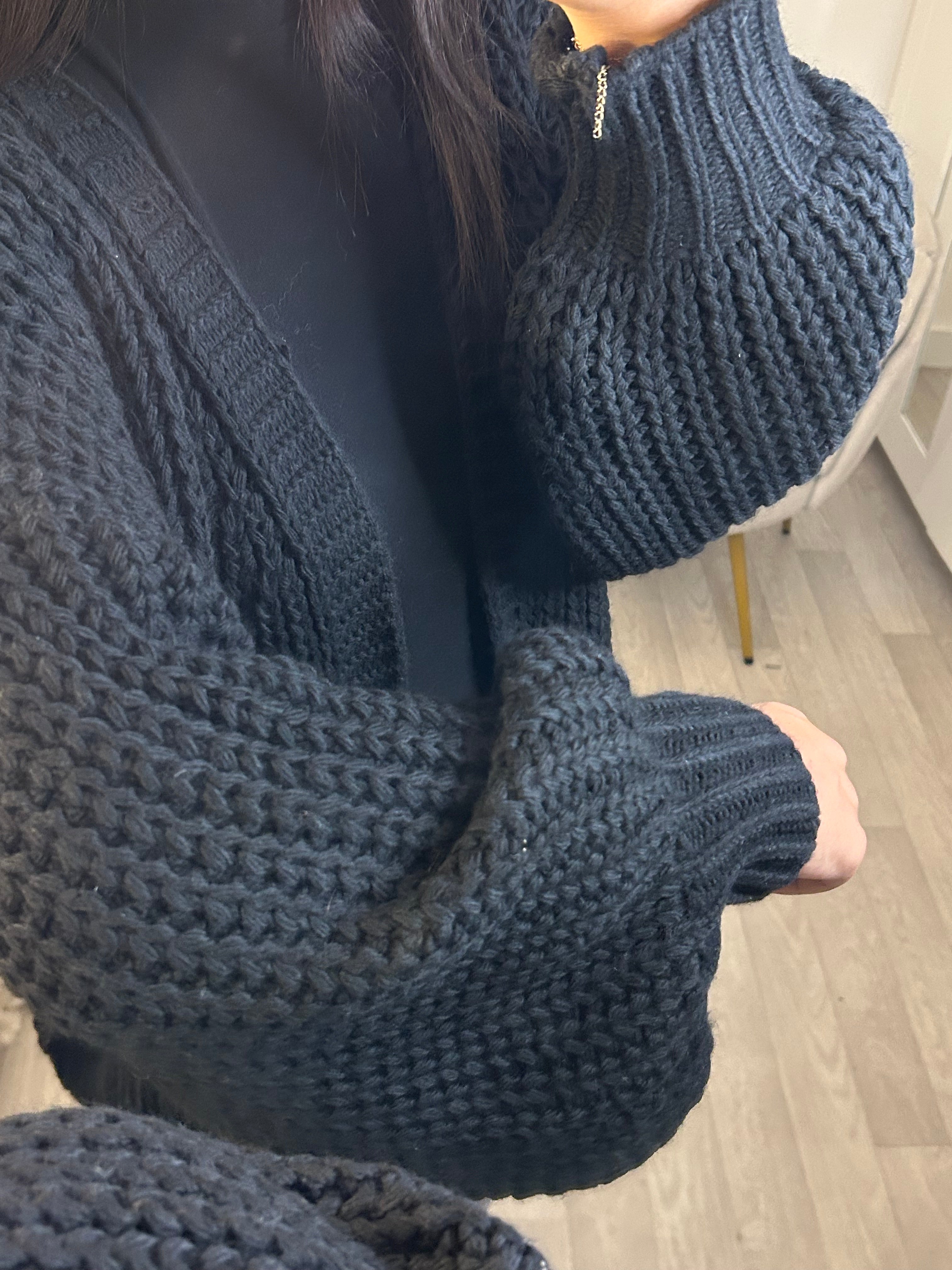 Cardigan en laine noir